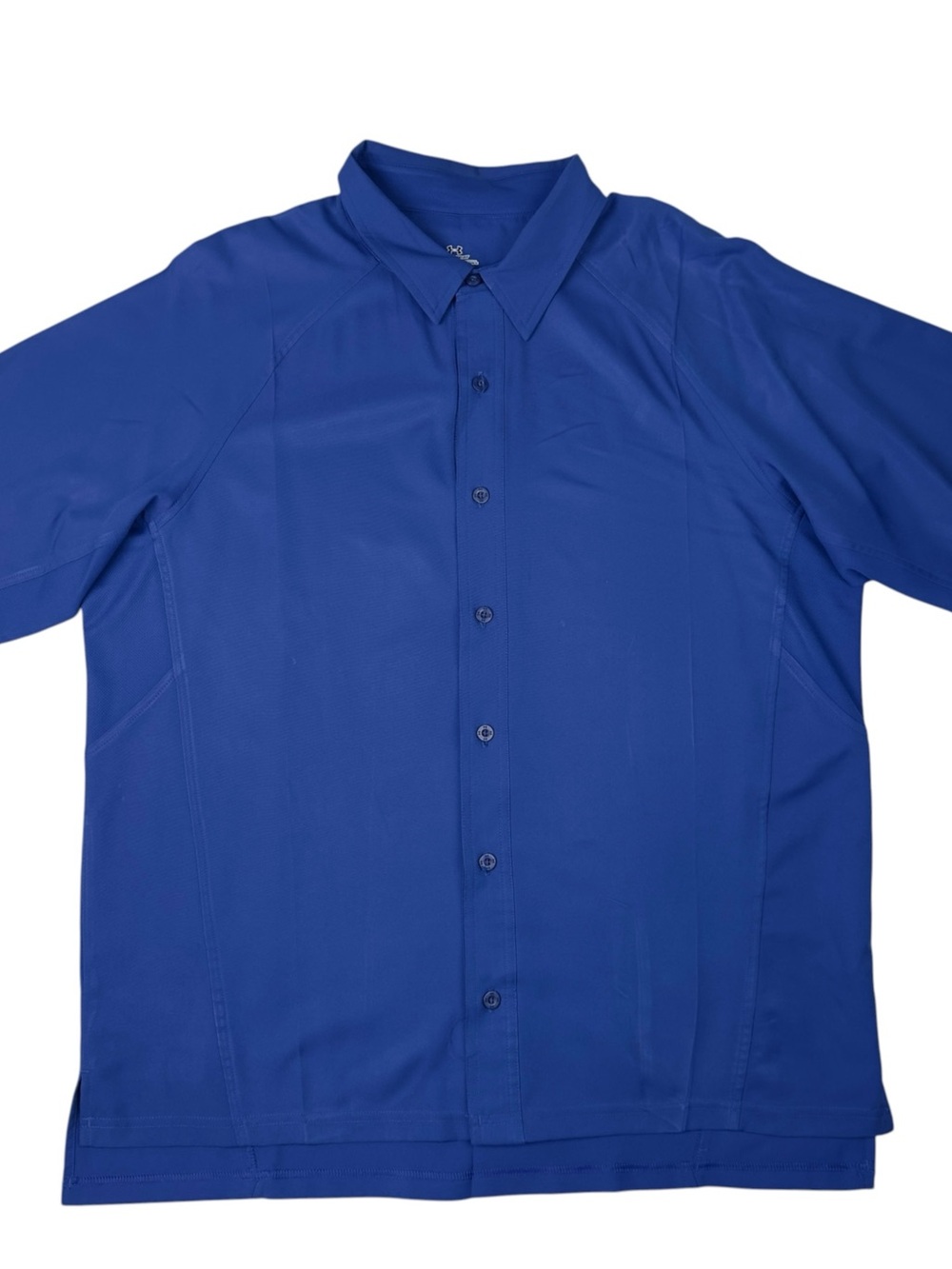 Under Armour HeatGear Shirt Large Blue Short Sleeve Button Up Casual Mens Large